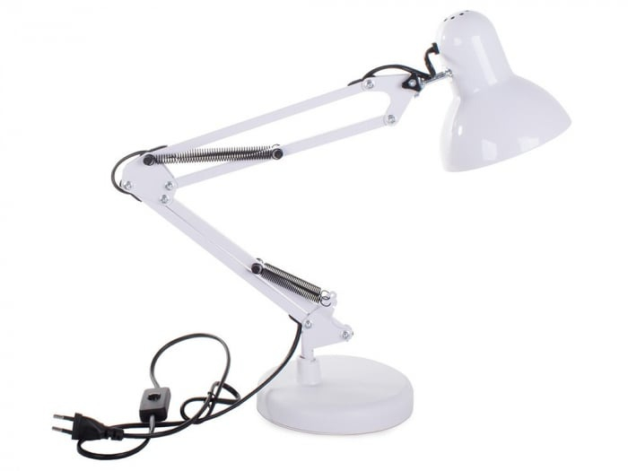 Lampa de birou ajustabila, E27, 40W, suport alb, clema de prindere inclusa [2]