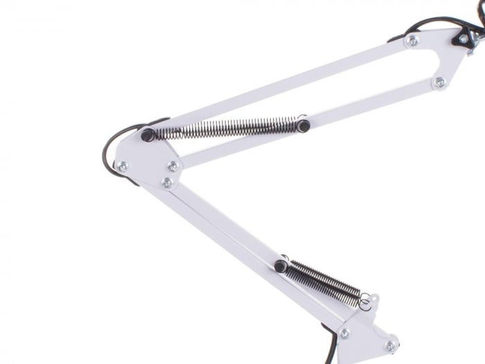 Lampa de birou ajustabila, E27, 40W, suport alb, clema de prindere inclusa [3]