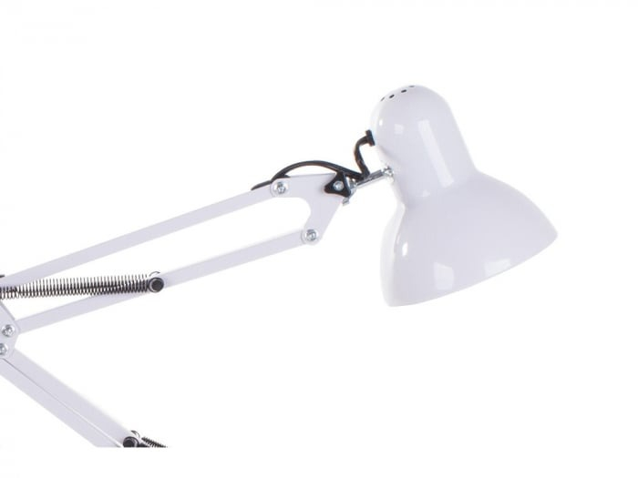 Lampa de birou ajustabila, E27, 40W, suport alb, clema de prindere inclusa [4]