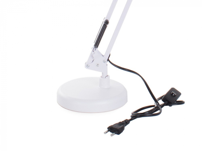 Lampa de birou cu suport, alimentare 220V, soclu E27 becuri clasice - Alb [5]