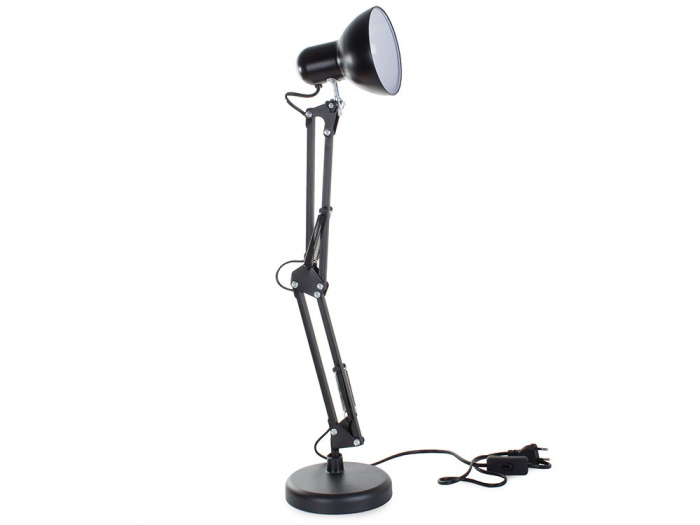 Lampa de birou cu suport, alimentare 220V, soclu E27 becuri clasice - Negru [7]