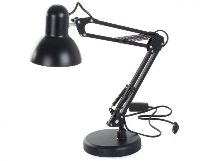 Lampa de birou cu suport, alimentare 220V, soclu E27 becuri clasice - Negru [8]