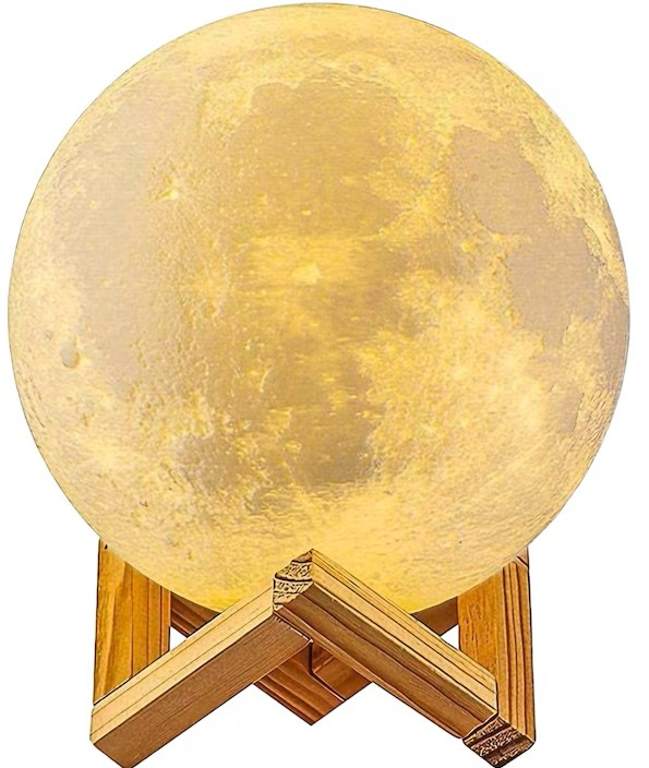 Lampa de veghe multicolor 13 cm in forma de Luna 3D, 16 culori LED [1]