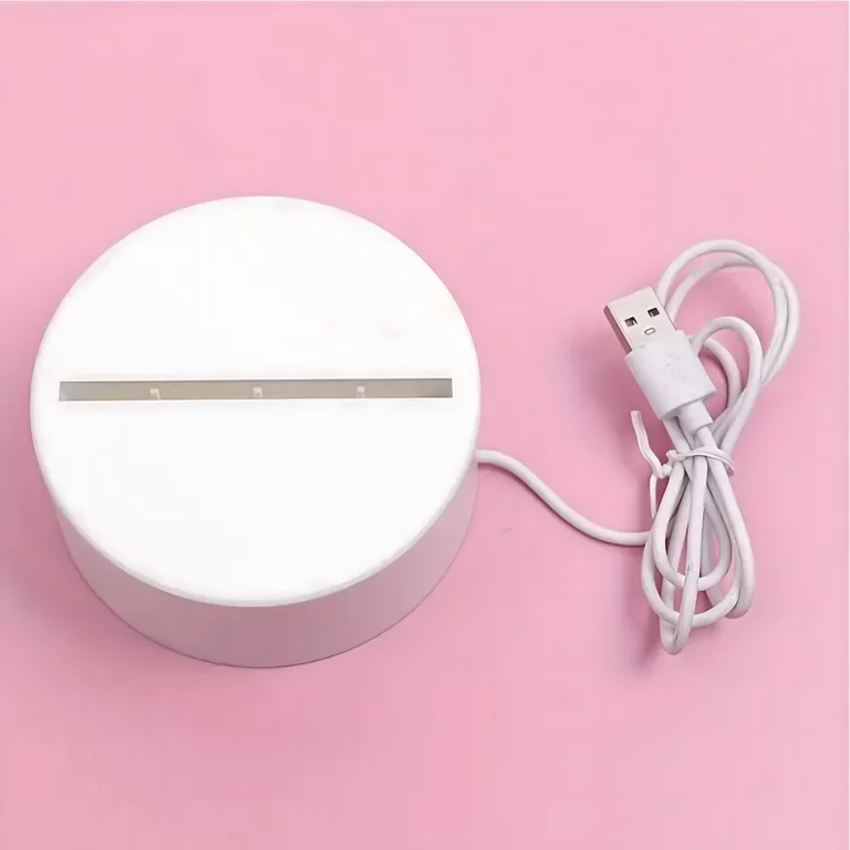 Lampa decorativa alba 17 x 11.3 cm, efect 3D cu inimioare si sageata, baza 9.5 cm, control tactil [4]