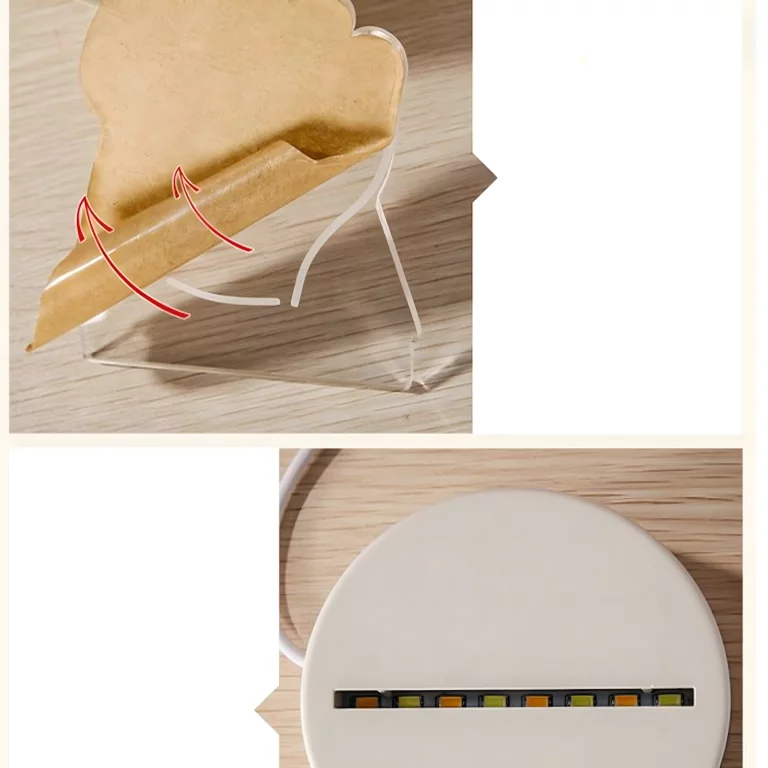 Lampa decorativa alba 17 x 11.3 cm, efect 3D cu inimioare si sageata, baza 9.5 cm, control tactil [3]