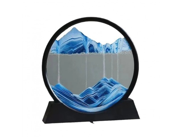 Lampa decorativa LED, tip clepsidra, 3D, nisipuri miscatoare, efect antistres, sticla/plastic [13]