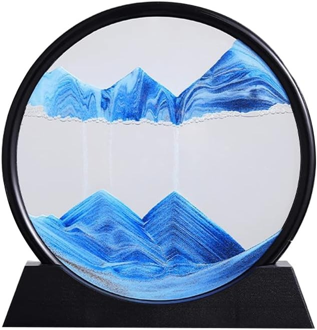 Lampa decorativa LED, tip clepsidra, 3D, nisipuri miscatoare, efect antistres, sticla/plastic [11]