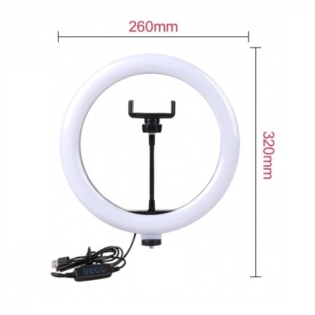 Lampa circulara LED 26 cm diametru,cap bila rotativ 360 grade si suport de telefon [2]