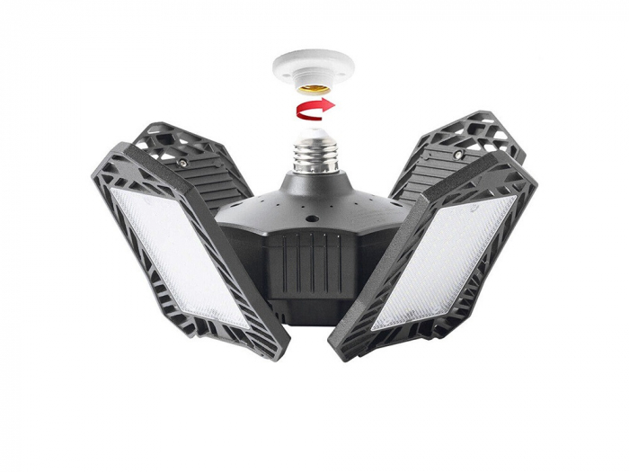 Lampa LED de atelier si garaje cu brate rabatabile, soclu standard E27, 135 LED [5]