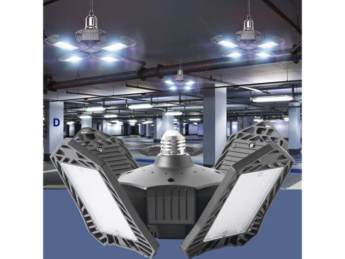 Lampa LED de atelier si garaje cu brate rabatabile, soclu standard E27, 135 LED [3]