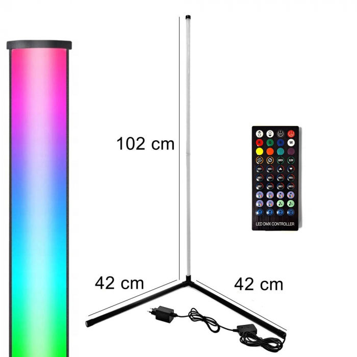 Lampa ambientala RGB, pentru atmosfera in camera, control prin aplicatie, inaltime 102 cm [3]