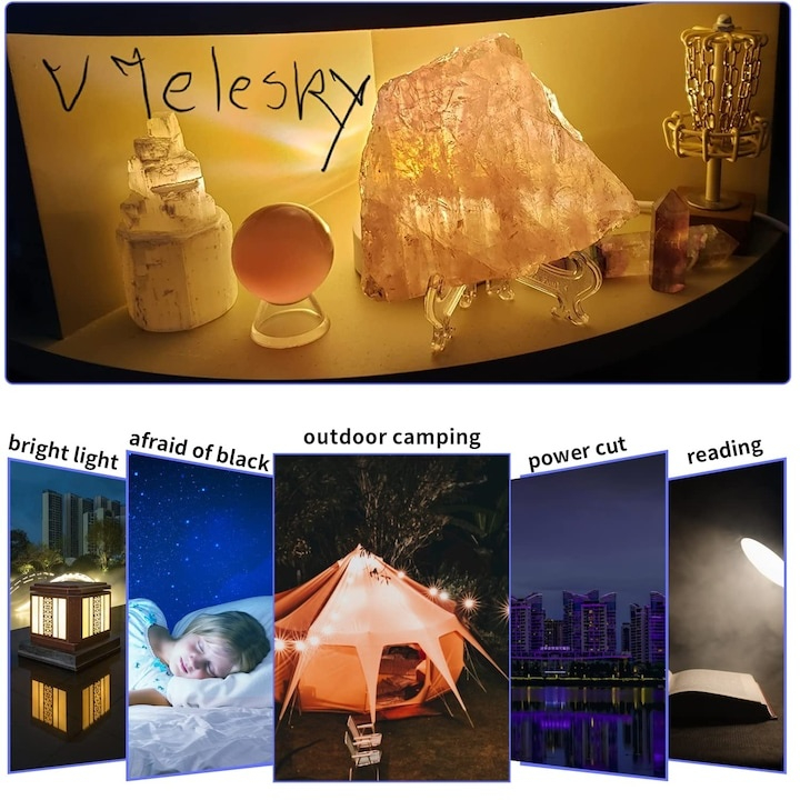 Lampa LED portabilă USB Dodaco, set 5 bucăți, dimensiuni 58x18x9mm, lumină puternică [4]