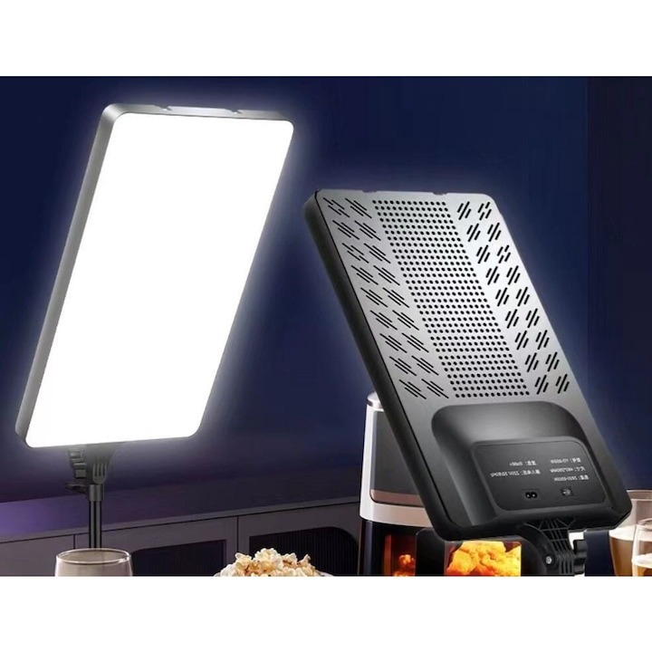 Lampa LED profesionala 47x28 cm, cu suport de fixare pe trepied, telecomanda bluetooth, intensitate culori reglabila, [2]