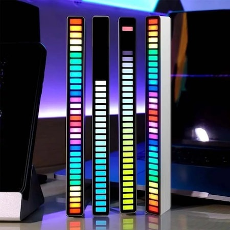 Lampa LED tip bara, RGB, cu lumini sincronizate audio, pentru atmosfera in camera - Alb [3]