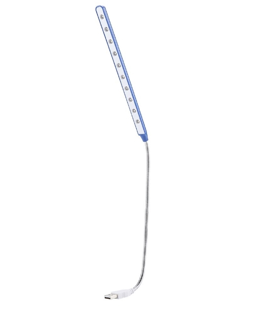 Lampa LED USB flexibila albastra pentru birou si laptop, 10 LED-uri, lumina alba 6000K, reglabila 46 cm [4]