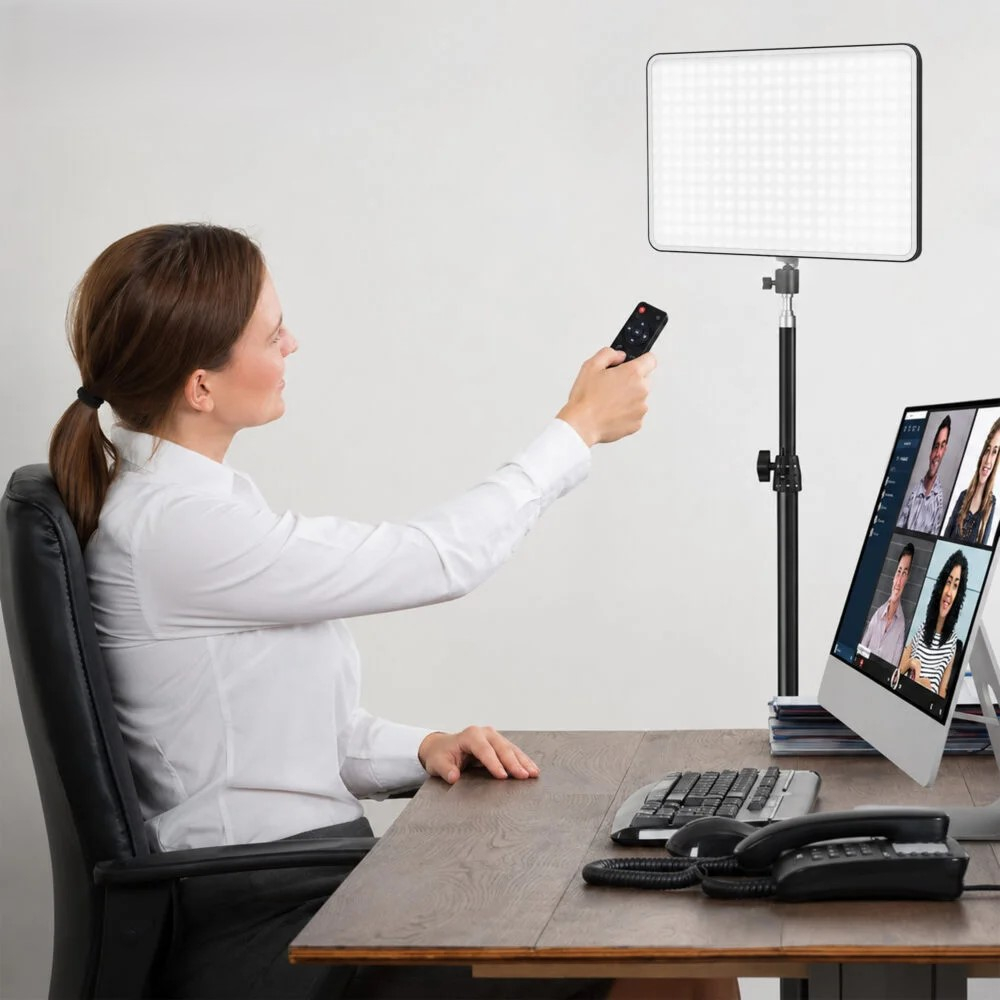 Lampa LED video neagra, 1 panou, temperatura culoare 2500K-8500K, CRI 95+ [3]