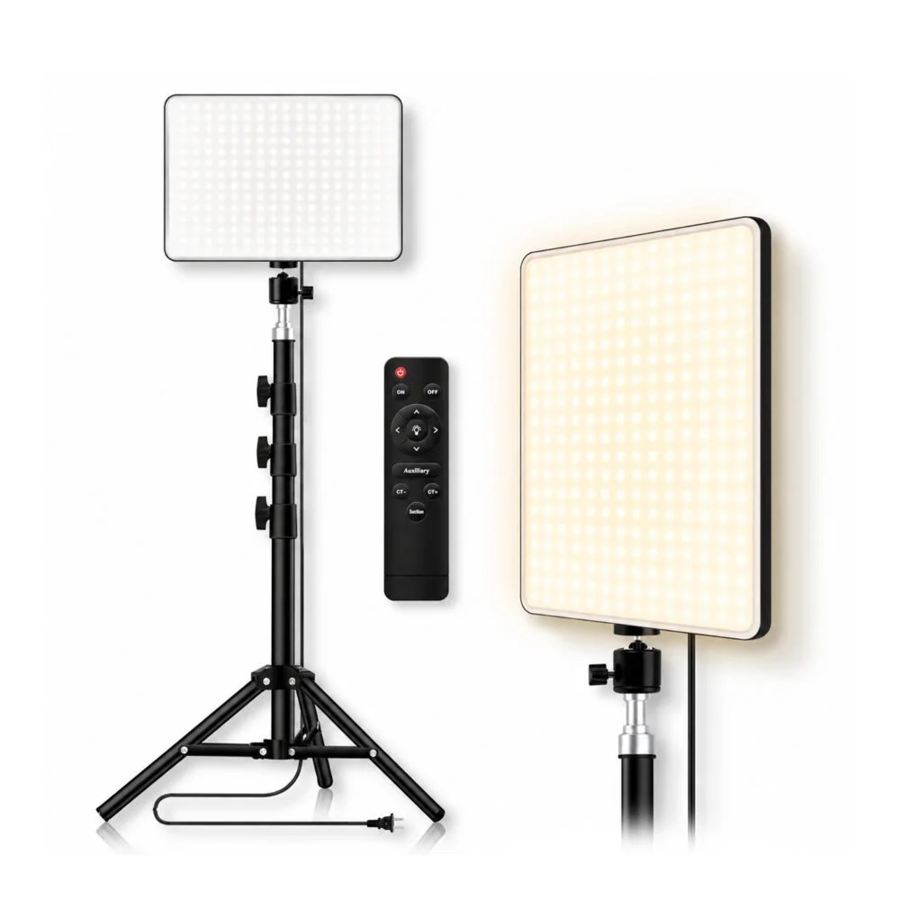 Lampa LED video neagra, 1 panou, temperatura culoare 2500K-8500K, CRI 95+ [5]