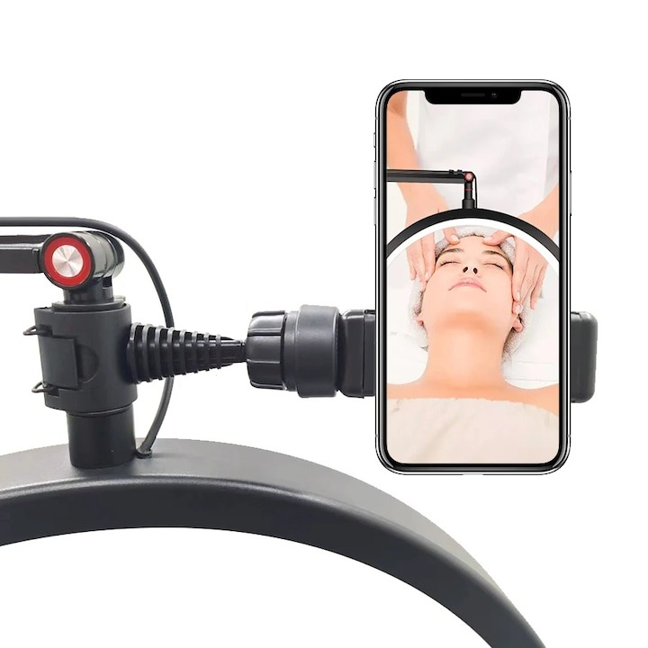 Lampa profesionala LED semiluna 20W 1800Lm, cu brat reglabil pentru cosmetica, gene, sprancene, manichiura si studio tatuaje [9]