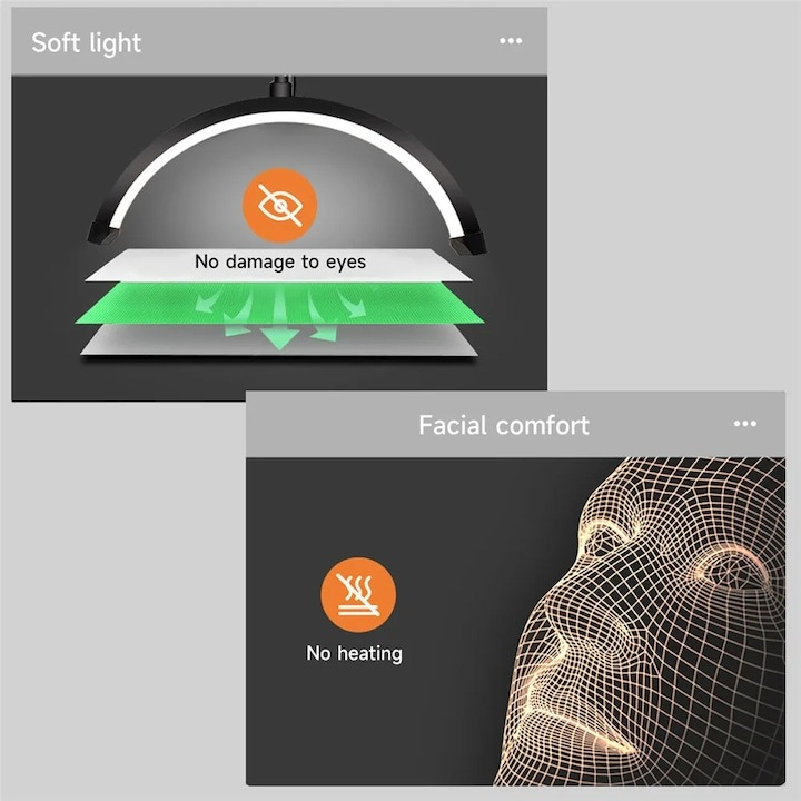 Lampa profesionala LED semiluna 20W 1800Lm, cu brat reglabil pentru cosmetica, gene, sprancene, manichiura si studio tatuaje [8]