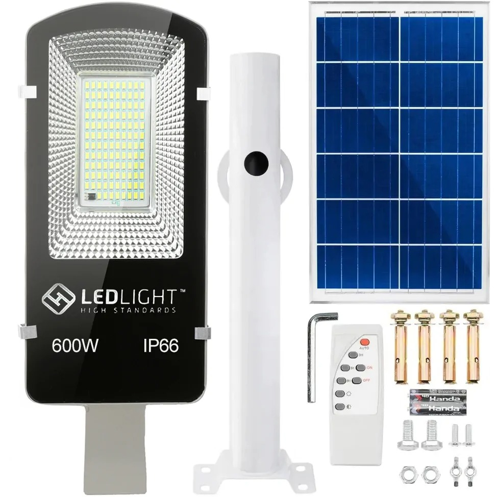 Lampa solara 102 LED cu panou, telecomanda control, rezistenta la apa, IP66, putere 600W [2]