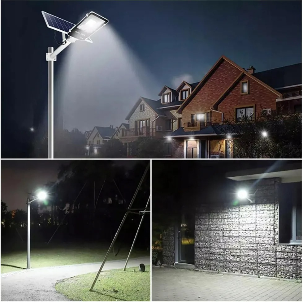 Lampa solara, putere 1200 W, 800 LED-uri, suport pentru perete, stalp, complet rezistenta la fenomene meteo (protectie IP66), telecomanda inclusa, negru [6]