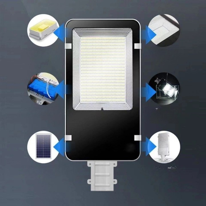 Lampa solara, putere 50 W, protectie IP65, 240 LED-uri, lumina alb-rece 6500K, montare pe perete, stalp, telecomanda inclusa [6]