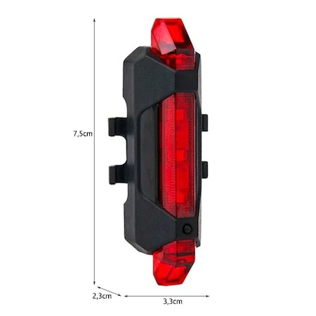 Lampa stop LED pentru bicicleta cu incarcare USB,baterie 1200 mAh [9]
