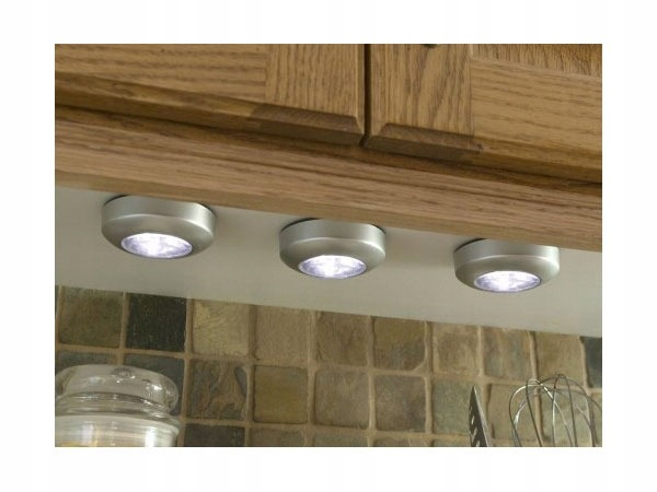 Lampa universala autoadeziva cu 3 LED-uri, utilizare baterii de tip AAA - Argintiu [4]