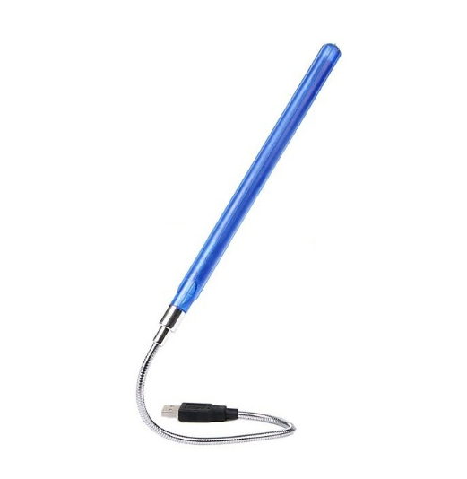 Lampa USB cu 10 LED-uri, lungime 40 cm, pentru laptop, citit, rezistenta la apa, material flexibil, albastru [4]