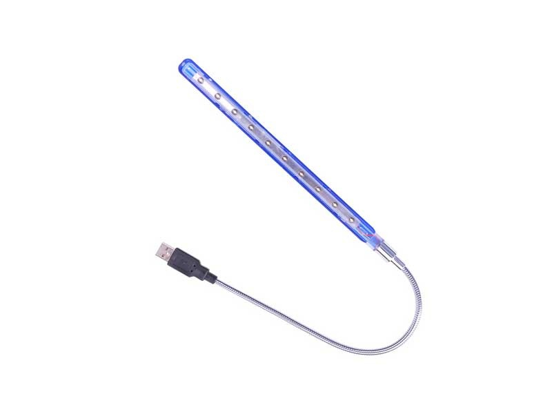 Lampa USB cu 10 LED-uri, lungime 40 cm, pentru laptop, citit, rezistenta la apa, material flexibil, albastru [7]