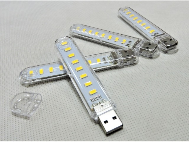 Lampa USB cu 8 LED-uri, portabila, pentru citit, laptop, carcasa transparenta, 9.5 cm [5]