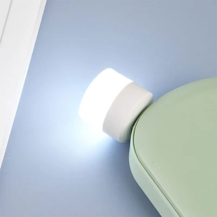 Lampa USB, lumina rece, 1W, 5V, plastic/aluminiu, 35 x 23.5 mm, portabila [6]