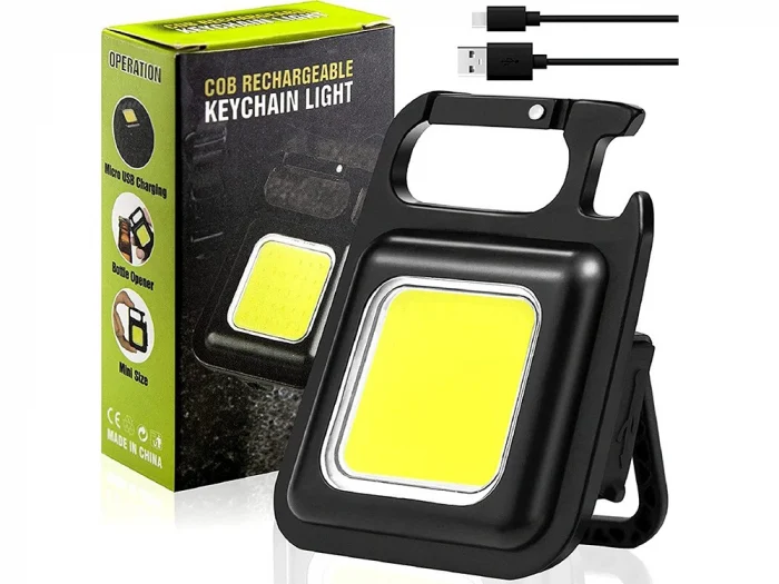 Lanternă Breloc LED COB Dactylion – 800 Lumeni, Reîncărcabilă USB-C, IP65, Multifuncțională cu Desfăcător Sticle [2]