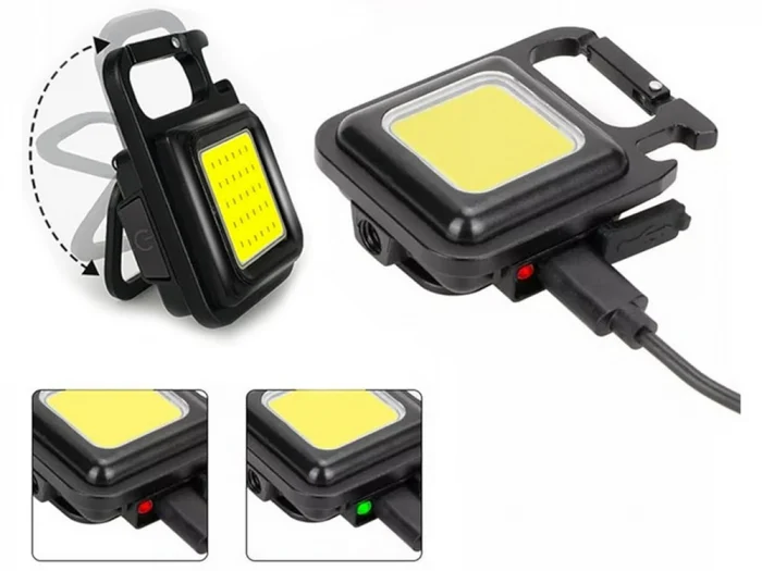 Lanternă Breloc LED COB Dactylion – 800 Lumeni, Reîncărcabilă USB-C, IP65, Multifuncțională cu Desfăcător Sticle [5]