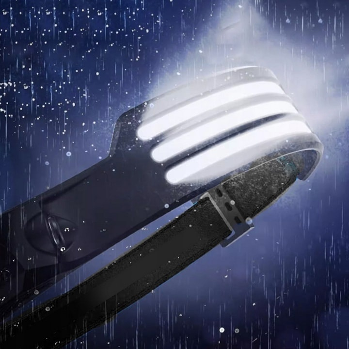 Lanterna frontala cu acumulator intern, 3 benzi LED COB, senzor de miscare, 5 moduri de iluminare, 800 lm, 1200 mAh, reincarcabila USB Type-C, IPX4 [7]