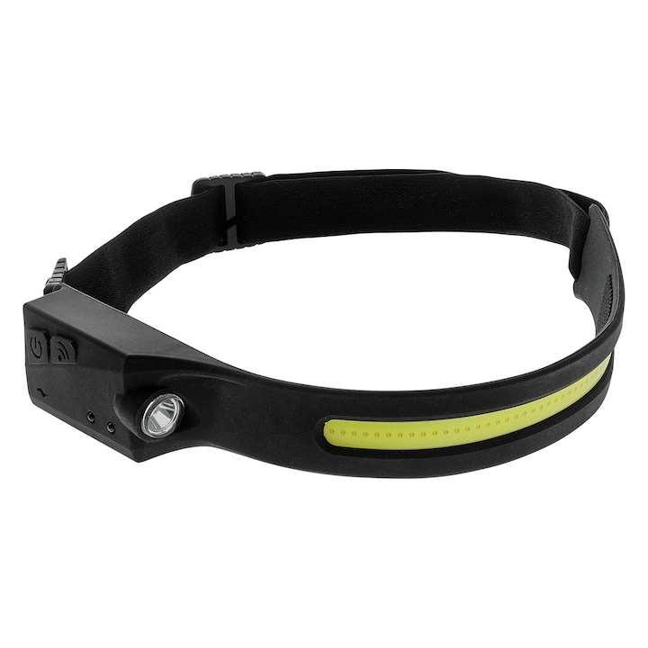 Lanterna frontala reincarcabila USB Type-C, LED COB, senzor de miscare, 6 moduri de iluminare, 350 lm, raza 50 m², rezistenta la socuri si apa, banda reglabila – performanta si confort in orice situat [1]