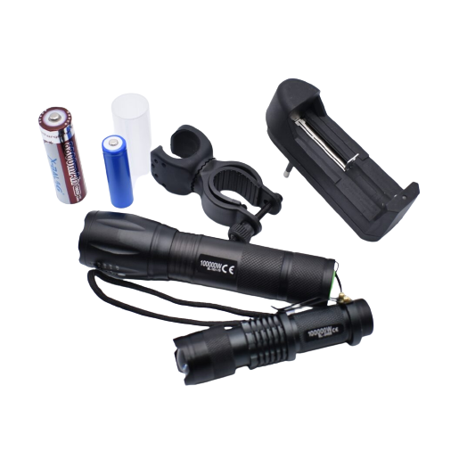 Set 2 lanterne LED cu acumulatori,suport prindere pentru bicicleta si cutie de depozitare inclusa [2]