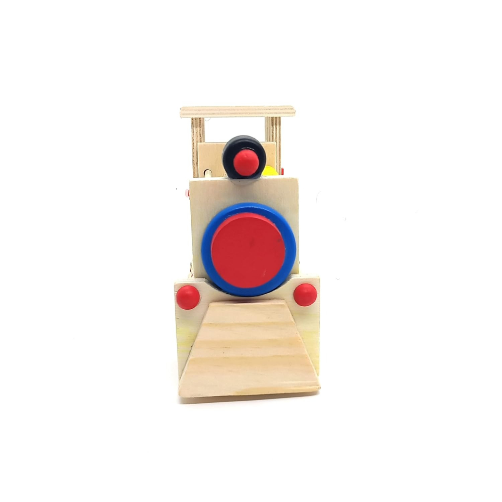 Locomotiva din lemn, educativa, tip numaratoare, 18x11x5 cm, multicolor [2]