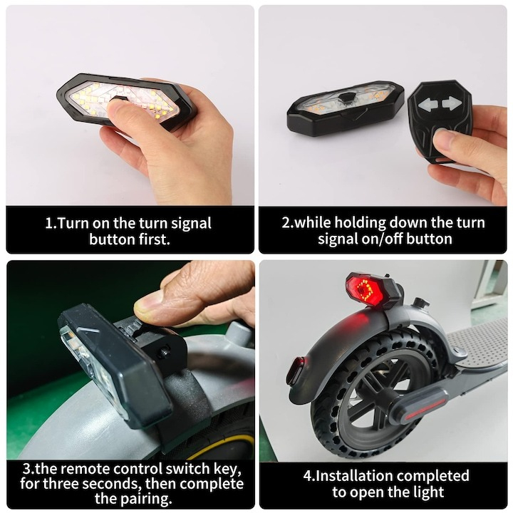 Lumina bicicleta pentru spate cu semnalizare, impermeabila IPX4, 94 x 33 cm, plastic, 5 moduri de iluminare [5]
