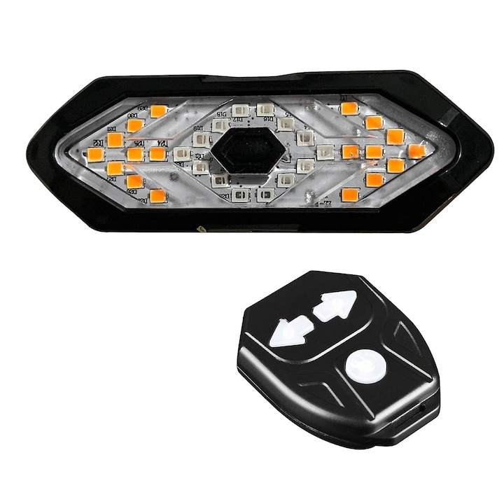 Lumina bicicleta pentru spate cu semnalizare, impermeabila IPX4, 94 x 33 cm, plastic, 5 moduri de iluminare [3]