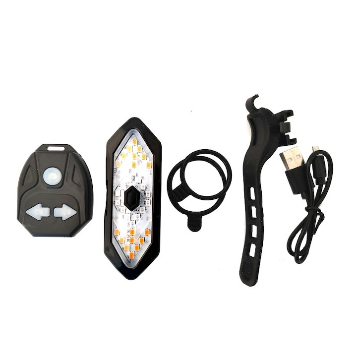 Lumina bicicleta pentru spate cu semnalizare, impermeabila IPX4, 94 x 33 cm, plastic, 5 moduri de iluminare [2]