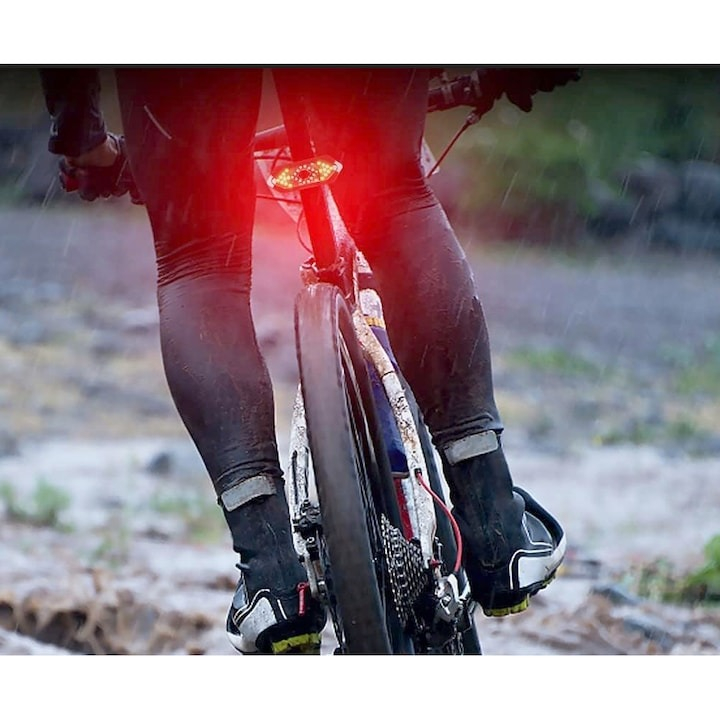 Lumina bicicleta pentru spate cu semnalizare, impermeabila IPX4, 94 x 33 cm, plastic, 5 moduri de iluminare [8]