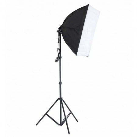 Softbox cu soclu de 4 becuri, trepied reglabil 200 cm, fara becuri [3]