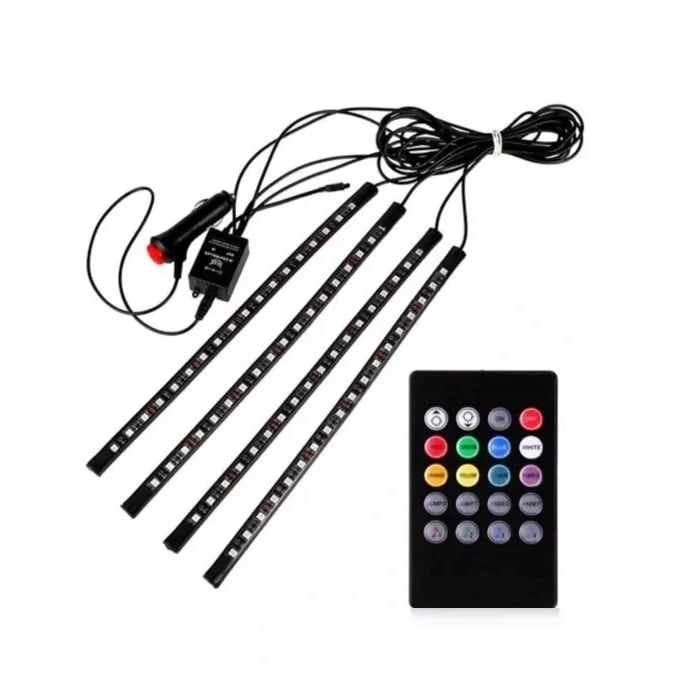 Lumini auto Ambientale LED,alimentare 12V, cu telecomanda inclusa - Multicolor