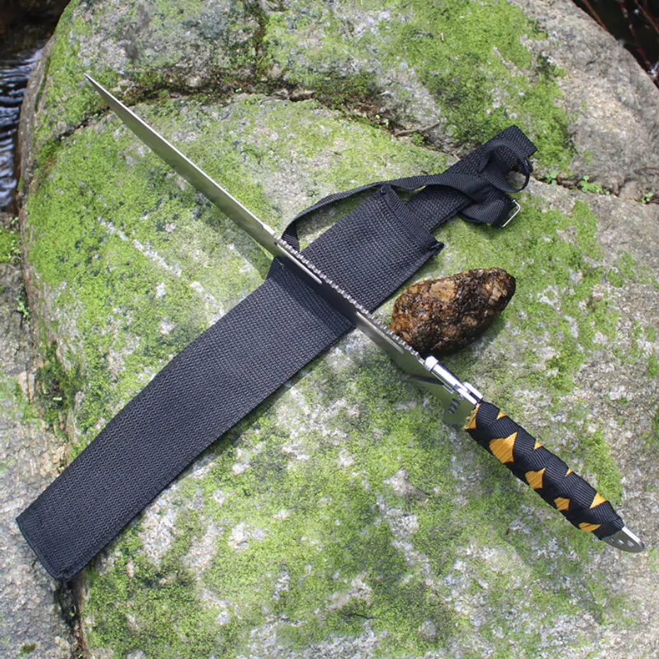 Maceta argintie 48 cm cu lama lunga 35 cm, grosime 3 mm, tais neted si zimtat [6]