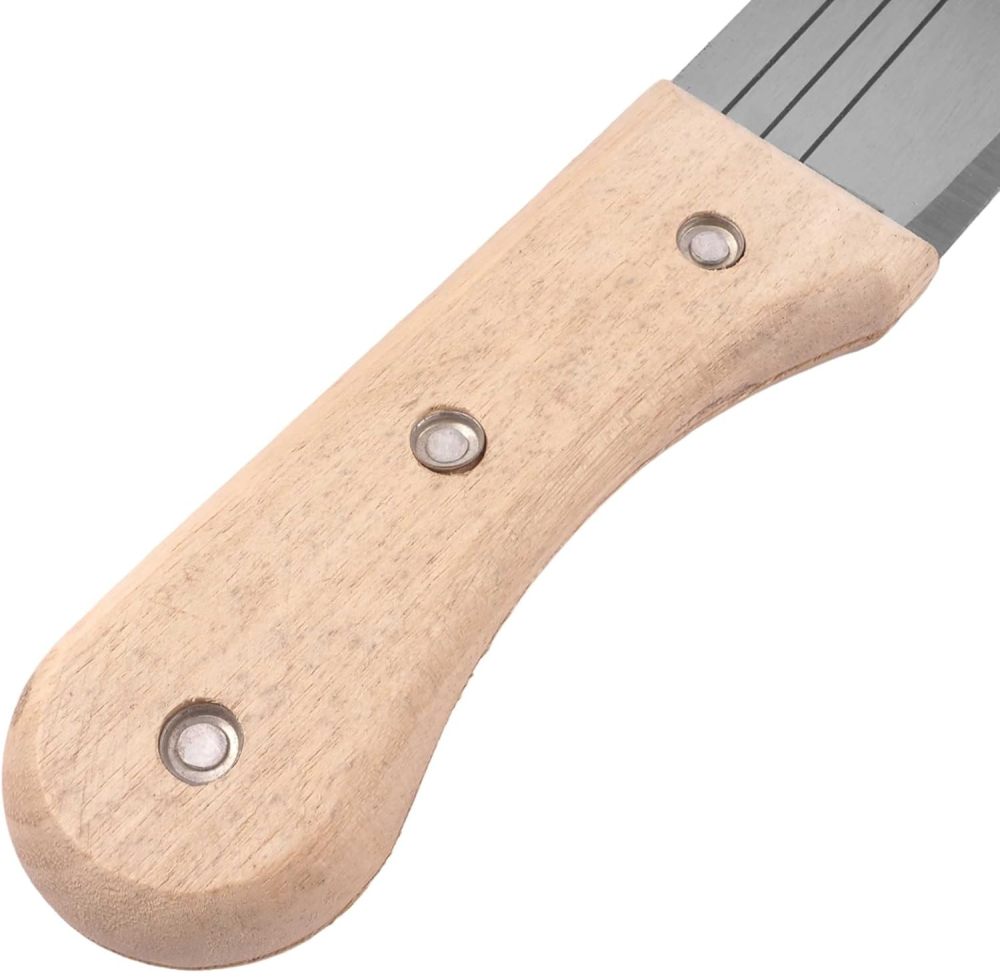 Maceta, dimensiuni lama 460 x 50 mm, lungime totala 610 mm, otel, maner din lemn, pentru gradina, camping [2]