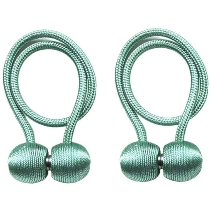 Magnet decorativ pentru perdele si draperii, tip snur, poliester, 44 cm, verde, turcoaz [4]