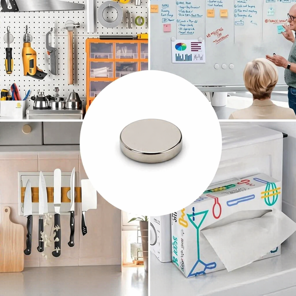 Magnet neodim disc 10 x 1.5 mm N48, puternic pentru fixare precisa, electronica, inchidere cutii si aplicatii tehnice [2]