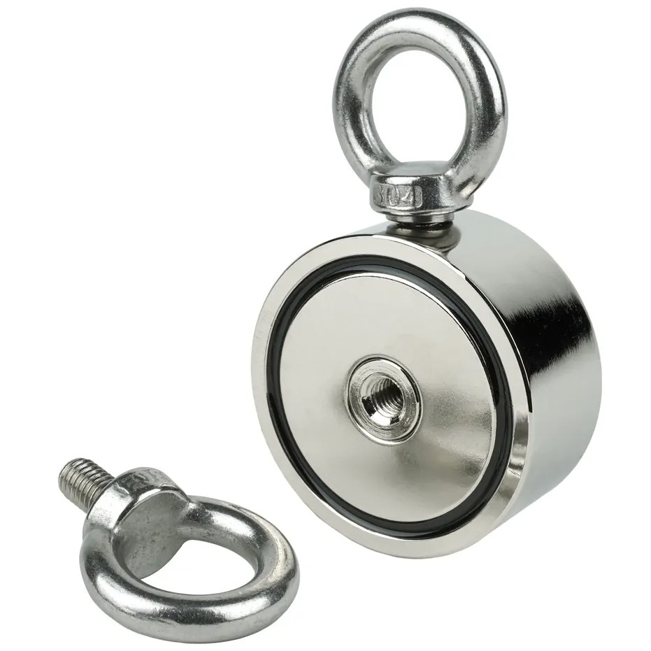 Magnet pentru pescuit, neodim, dublu, diametru 60 mm, forta de tractiune 2 x 150 kg [3]