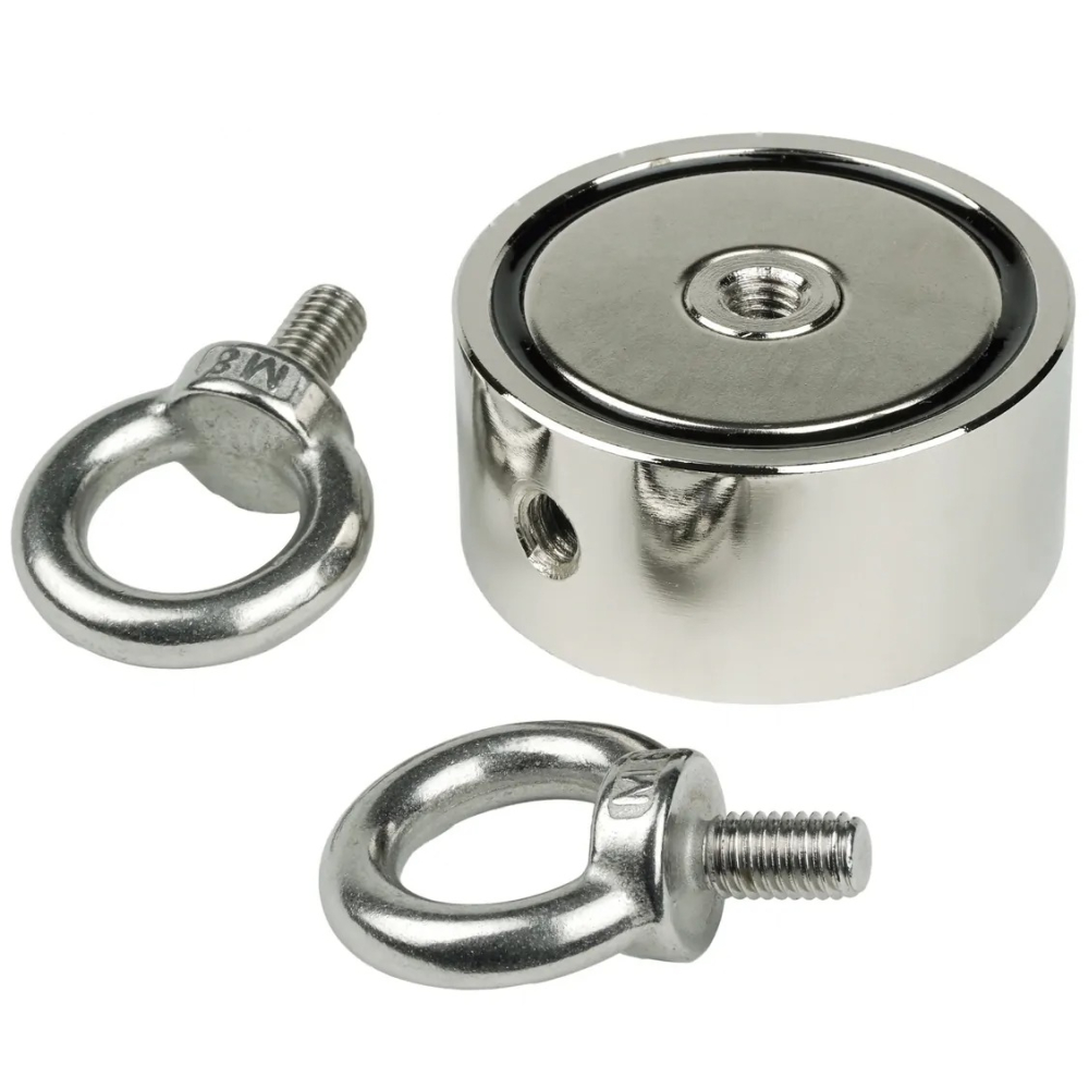 Magnet pentru pescuit, neodim, dublu, diametru 60 mm, forta de tractiune 2 x 150 kg [5]
